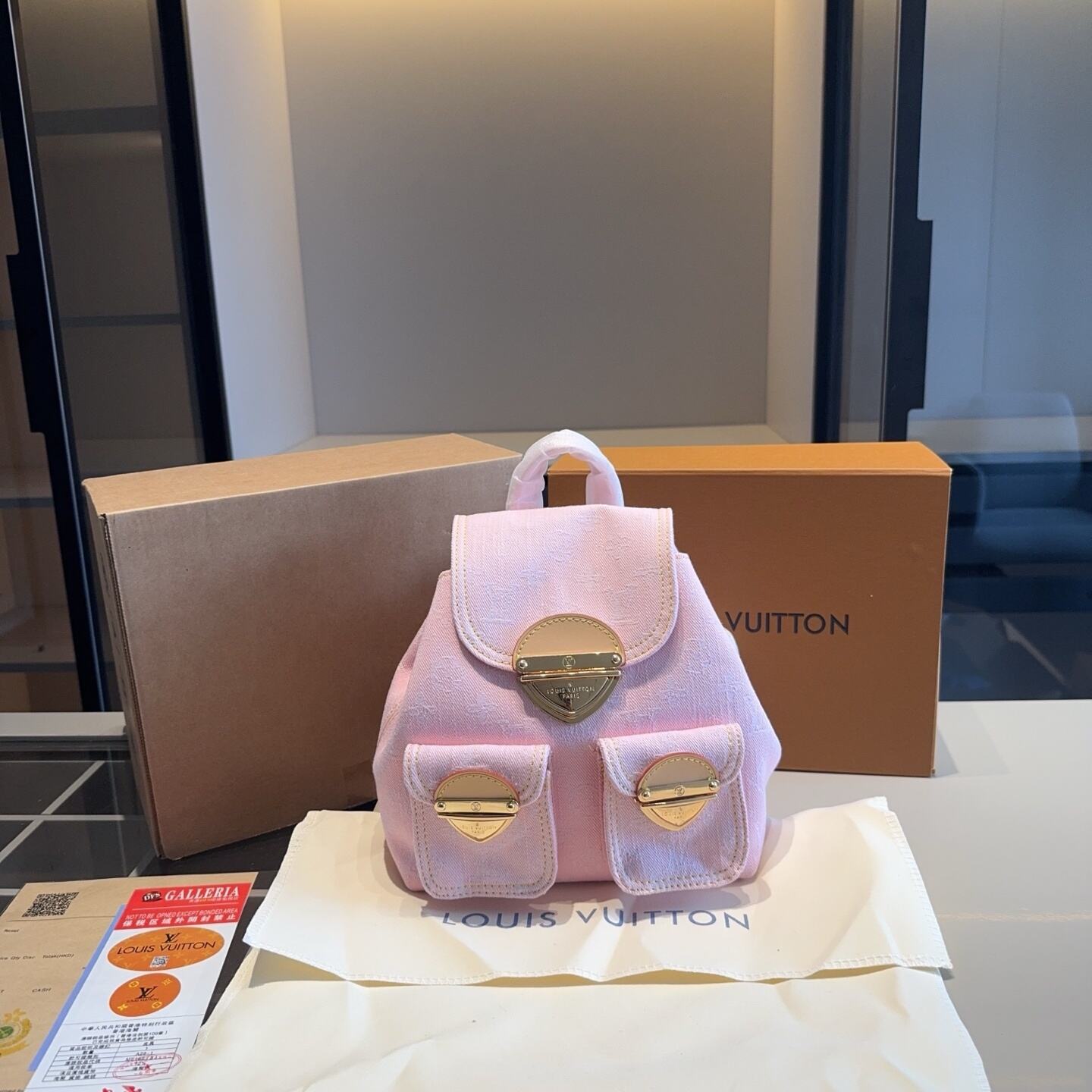 Pink Denim Anna Backpack