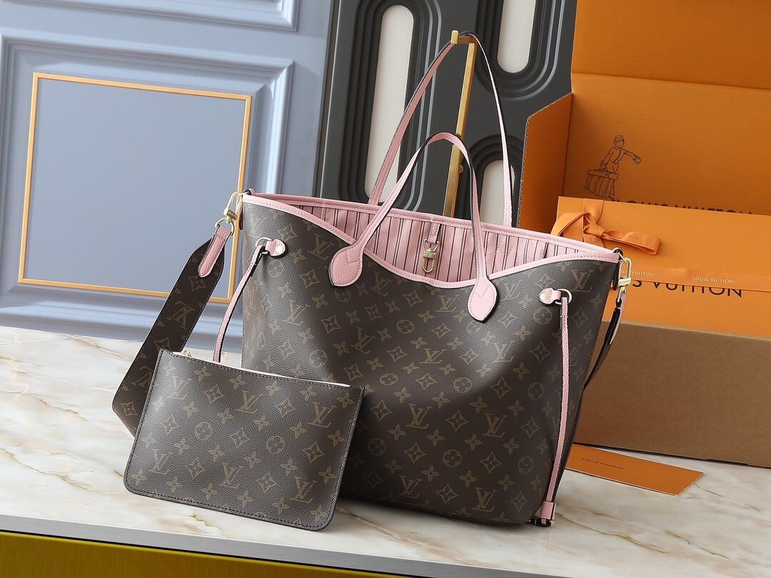 Brown Monogram (Pink Int.) Carryalls (MM)