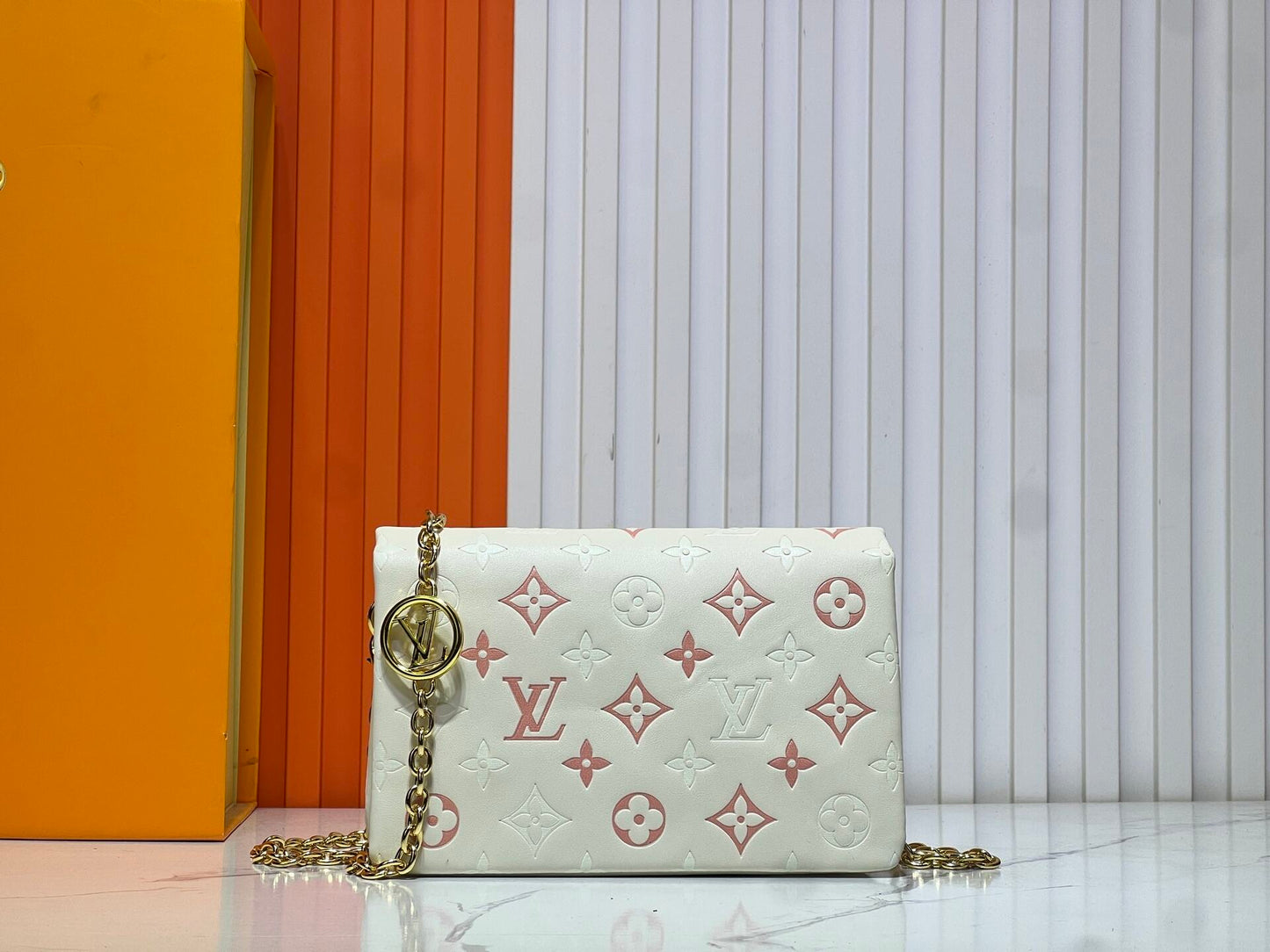 Cream/Pink Monogram Garden Bag