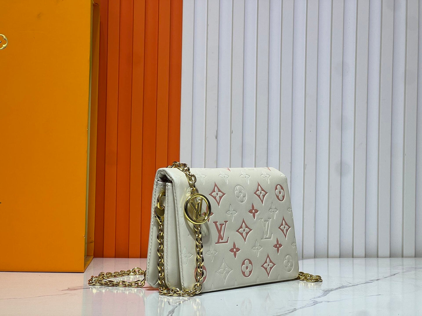 Cream/Pink Monogram Garden Bag