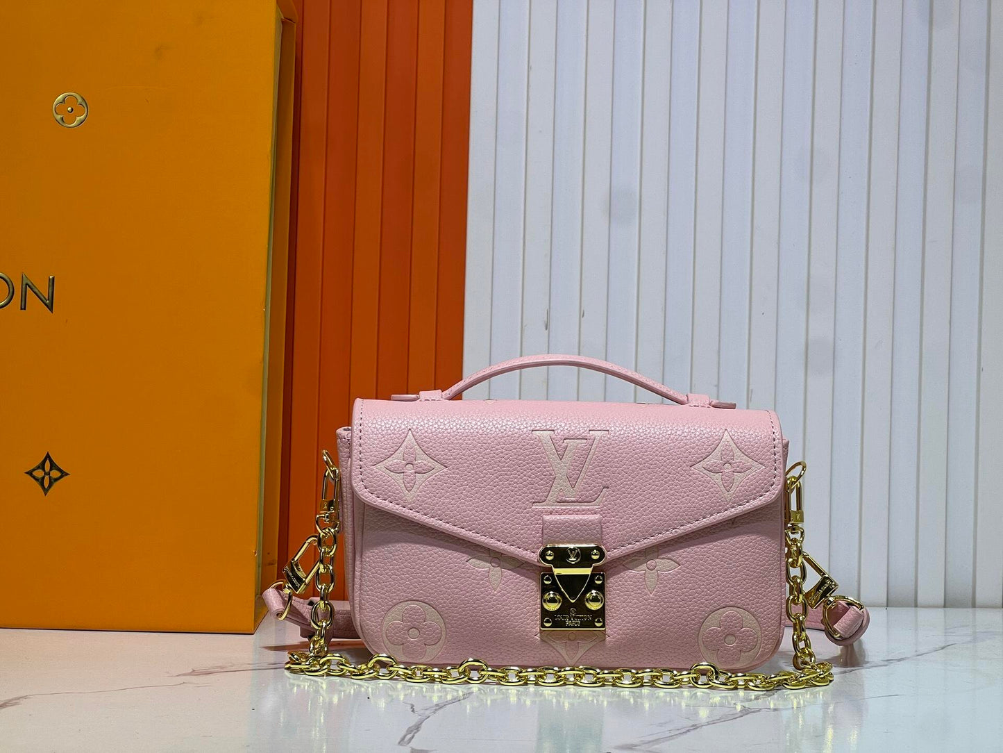 Pink/Cream Mini Signature Snap Bag