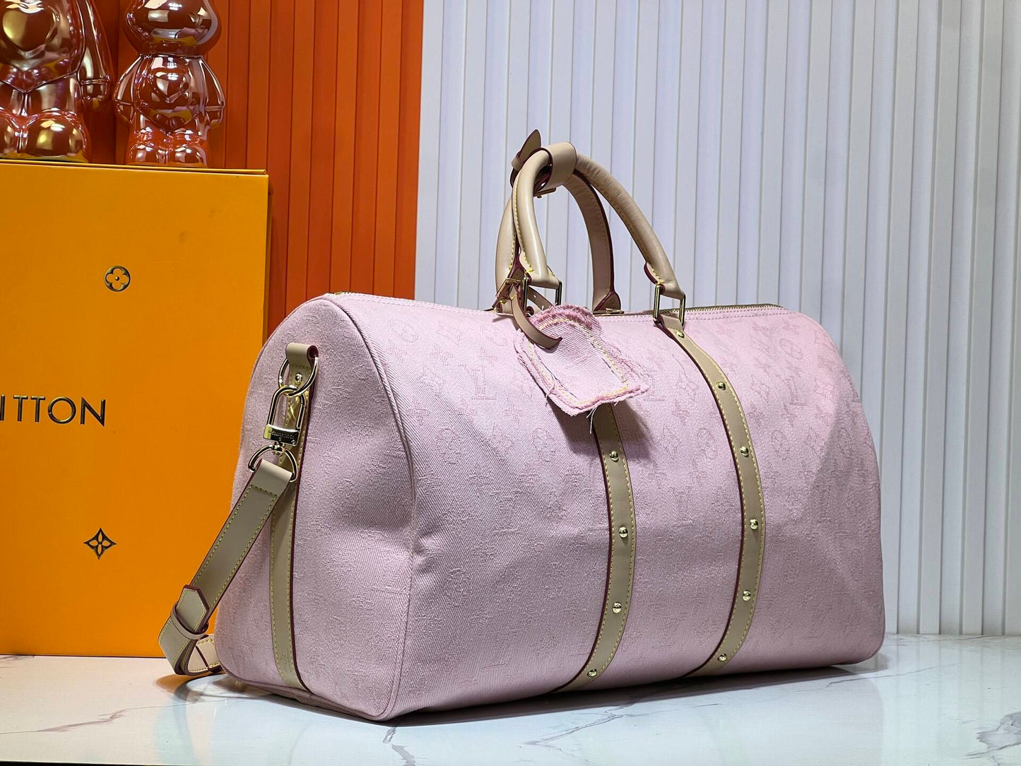 Pink Denim Duffle Bag (45cm)