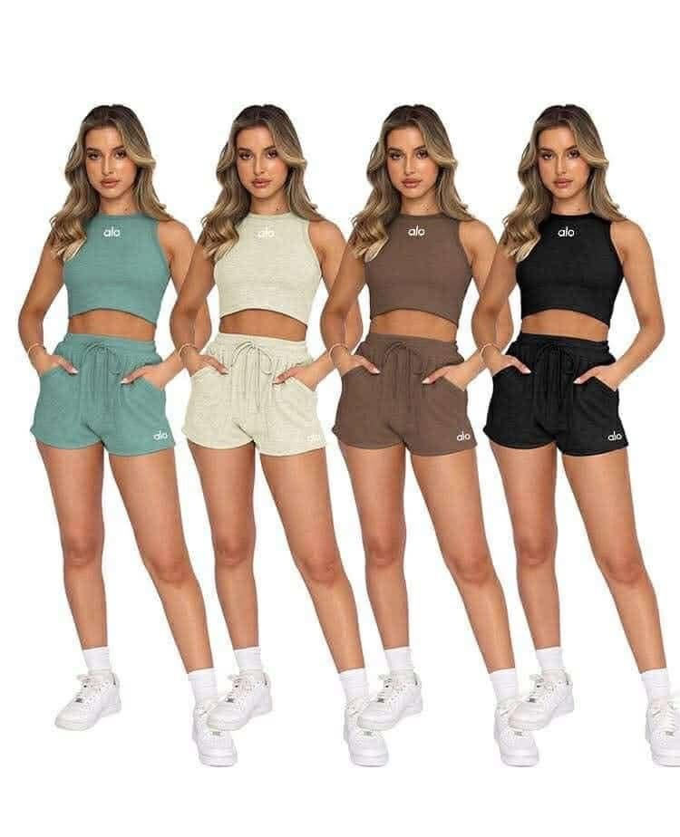 A L O Tank Top/Shorts Sets