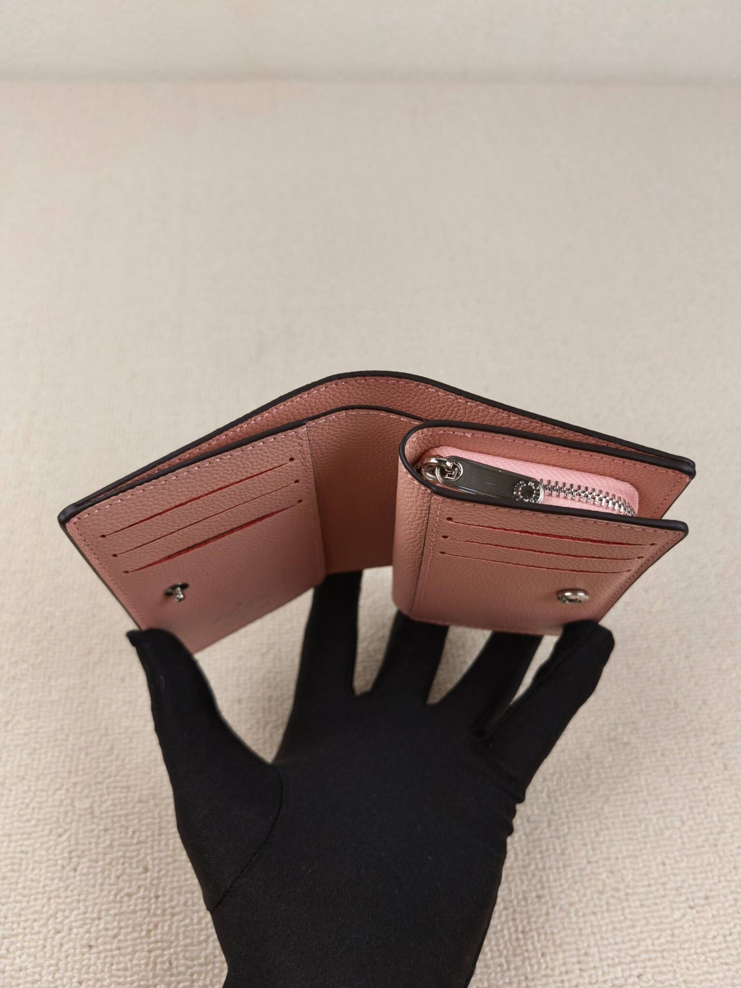 Pink/Black Monogram Mini Snap Wallet