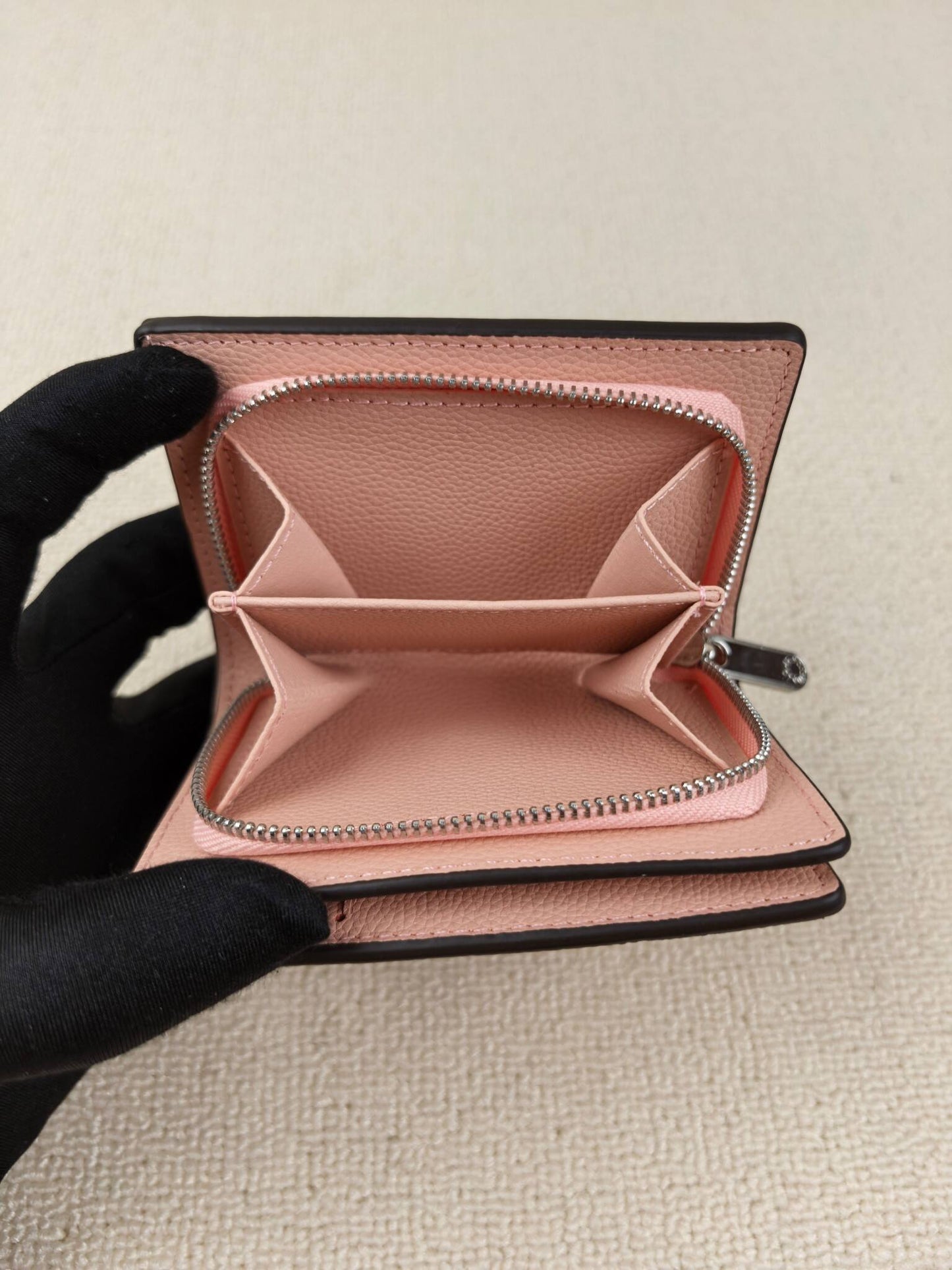 Pink/Black Monogram Mini Snap Wallet