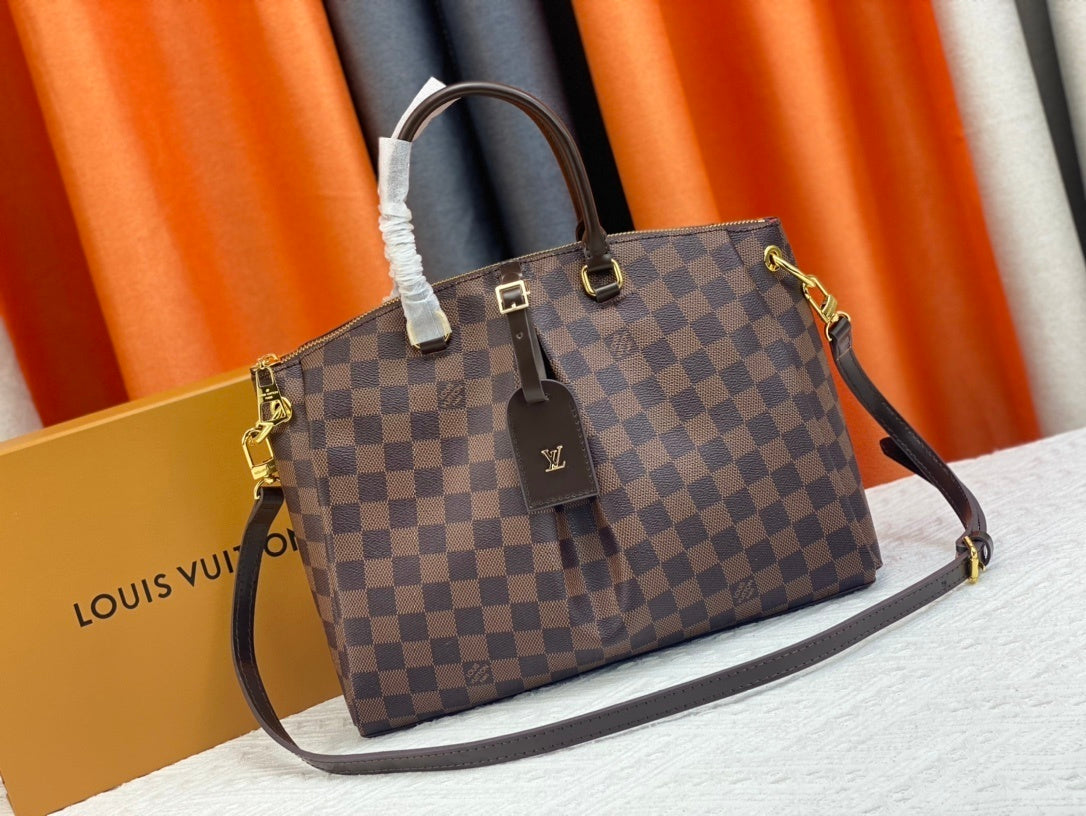 Brown Checkered Bowtie Shoulder Bags