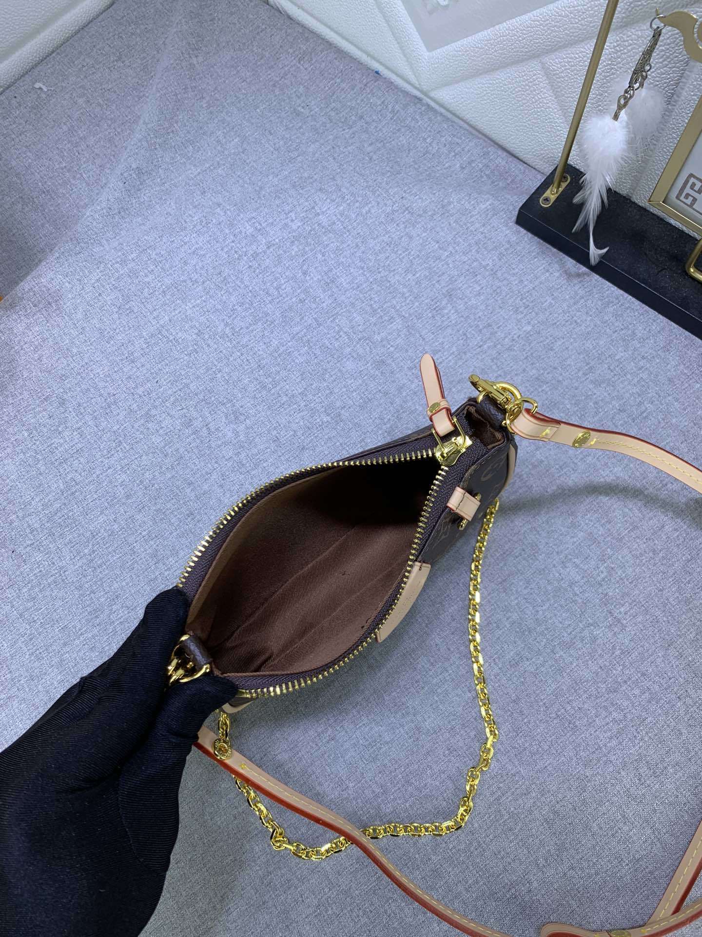 Brown Monogram Compact Shoulder Bag
